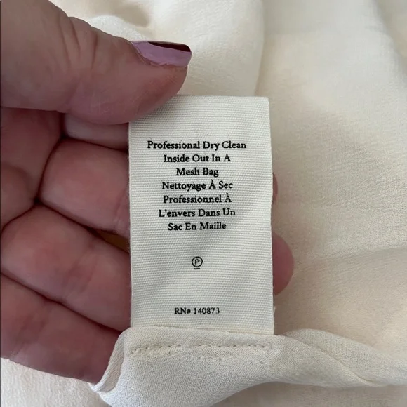 LoveShackFancy Ibis Beaded Ruffle V Plunge Lace Overlay Dress in Magnolia Tea - Picture 13 of 16